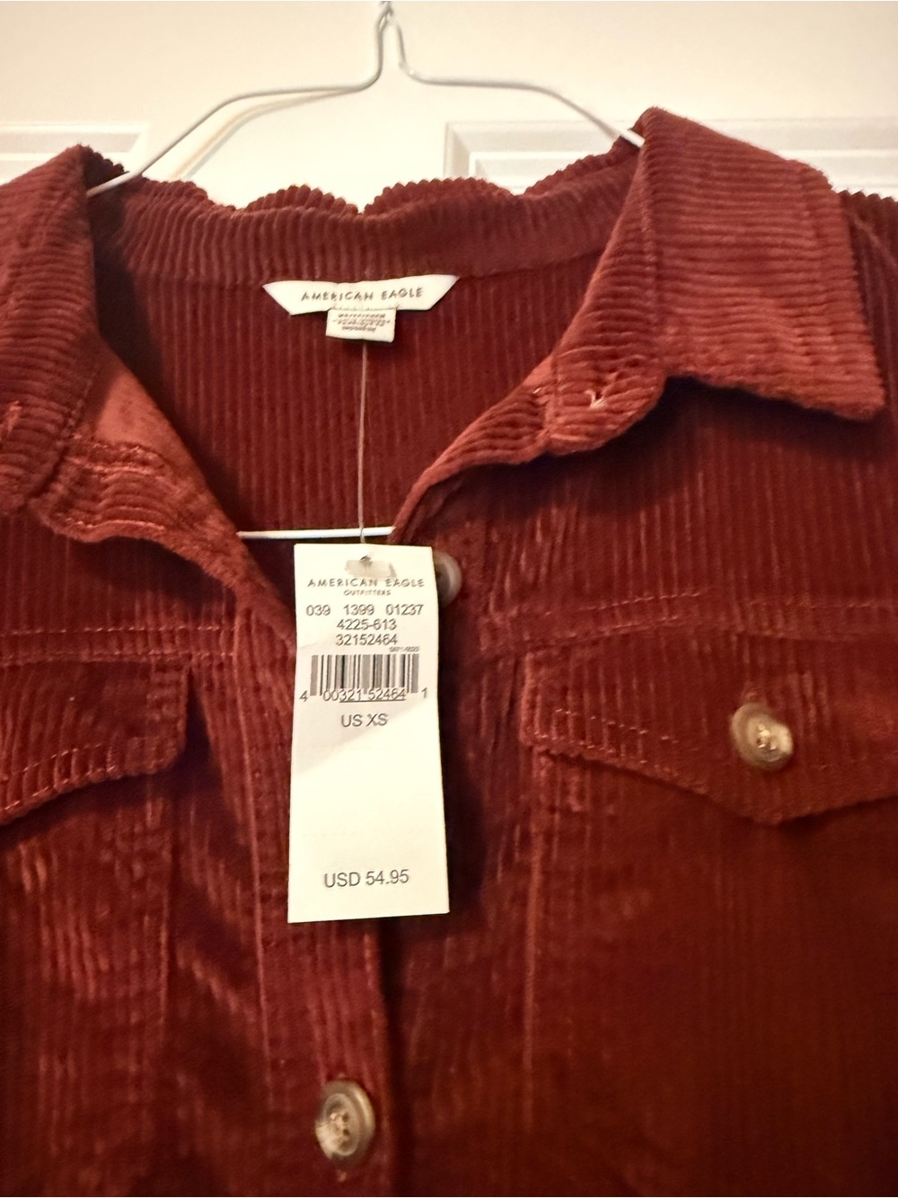 American Eagle Outfitters Corduroy Button-Front Jacket in Rust Brown - Picture 2 of 4